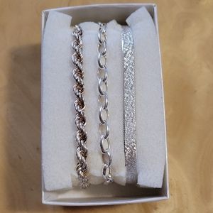 Sterling Silver Bracelets- set of 3